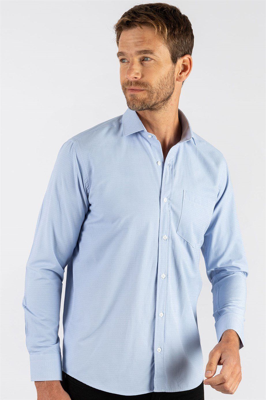 Klasik Fit Desenli Erkek Gömlek