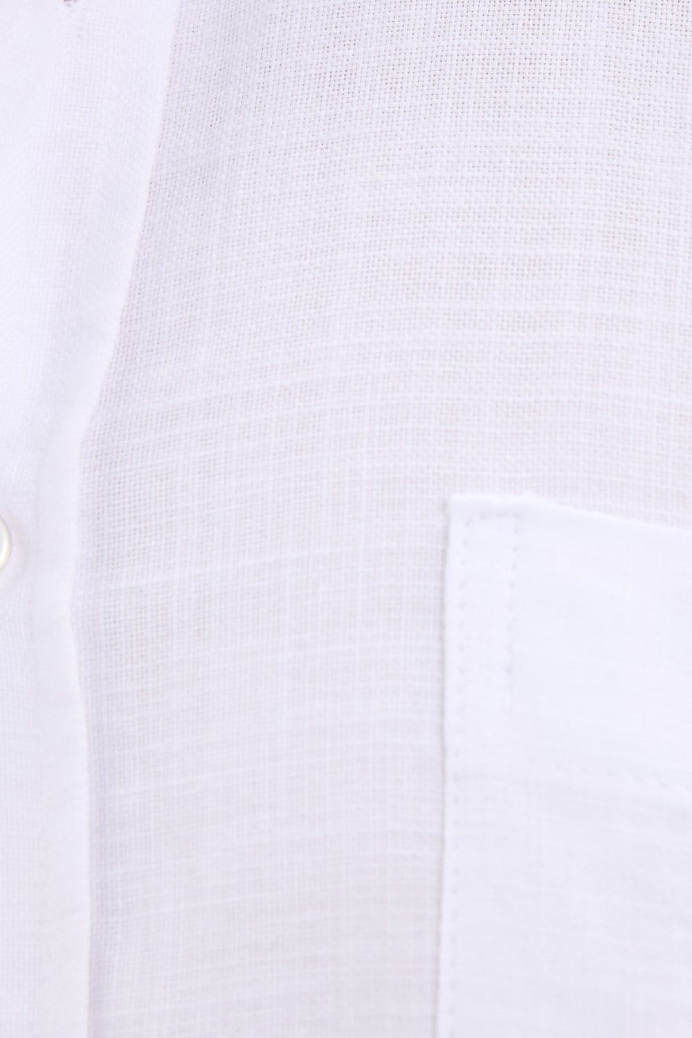 Erkek Regular Fit Klasik Kesim Oversize %100 Pamuk Keten Doku Cepli Beyaz Gömlek