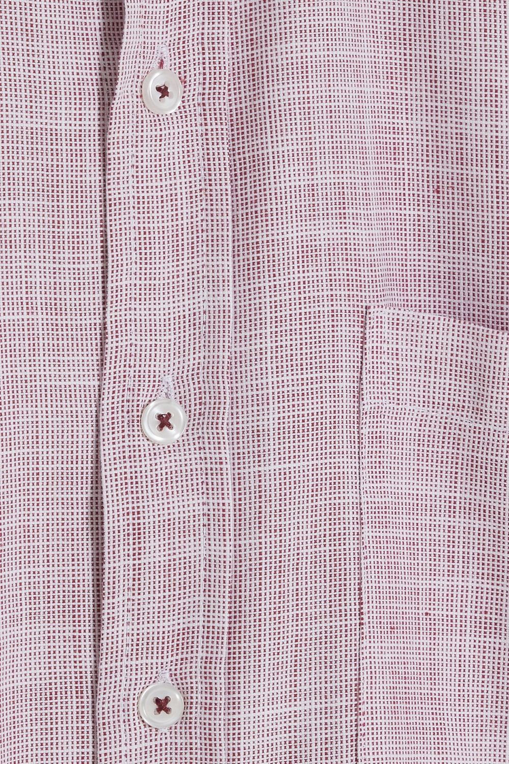 Erkek Regular Fit Klasik Kesim Oversize %100 Pamuk Keten Doku Bordo Gömlek