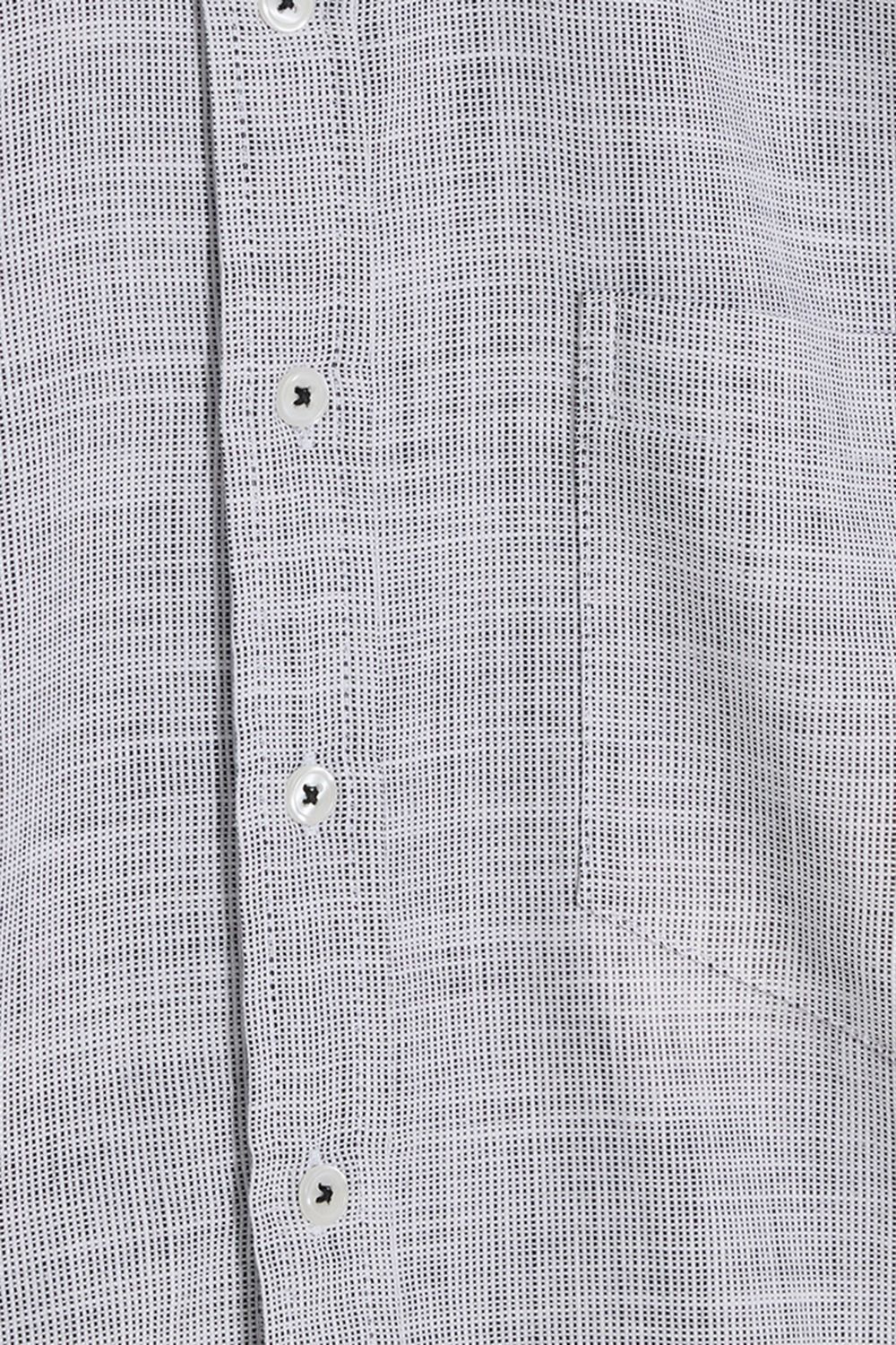 Erkek Regular Fit Klasik Kesim Oversize %100 Pamuk Keten Doku Gri Gömlek