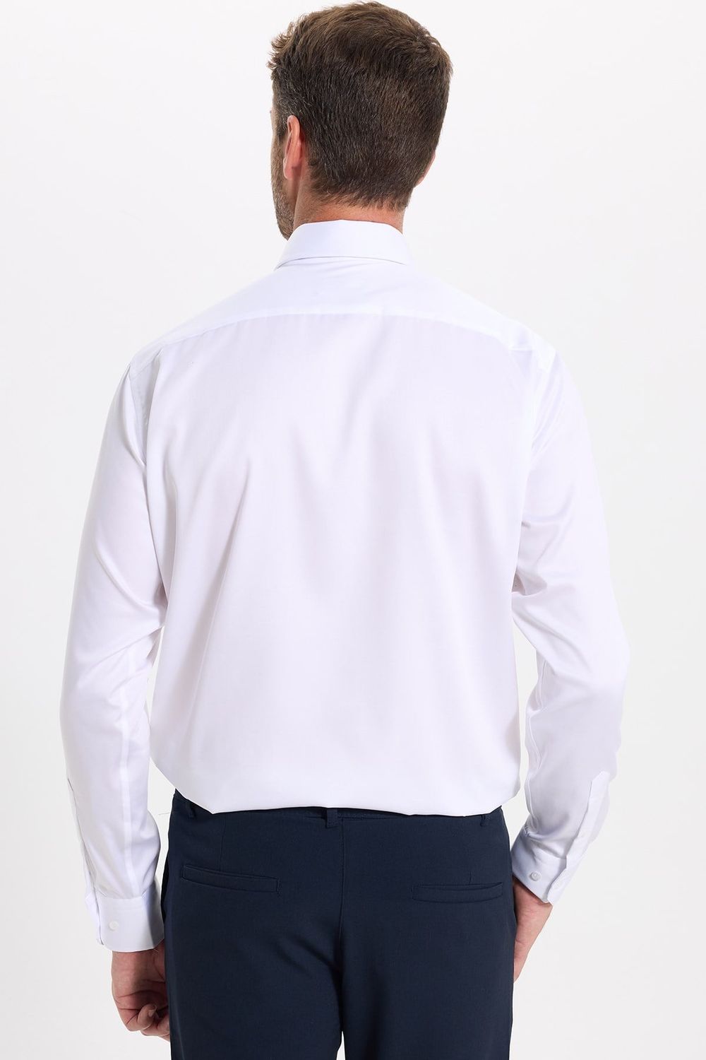 Regular Fit Beyaz Non-Iron %100 Pamuk Doğa Dostu Ekoteks Belgeli  Gömlek