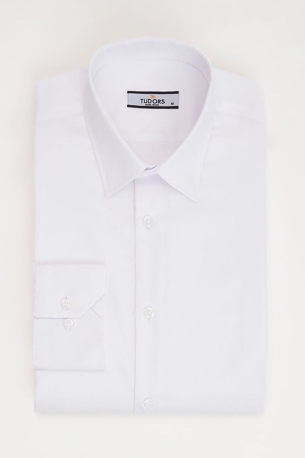 Regular Fit Beyaz Non-Iron Pamuklu Doğa Dostu Ekoteks Belgeli Ütü Gerektirmez Gömlek