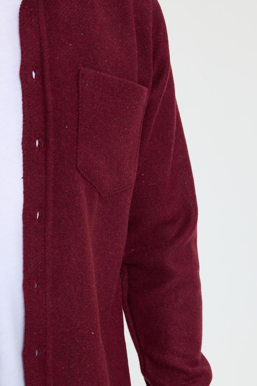 Erkek Regular Fit Klasik Kesim Düz Cepli Koyu Bordo Oduncu Gömlek