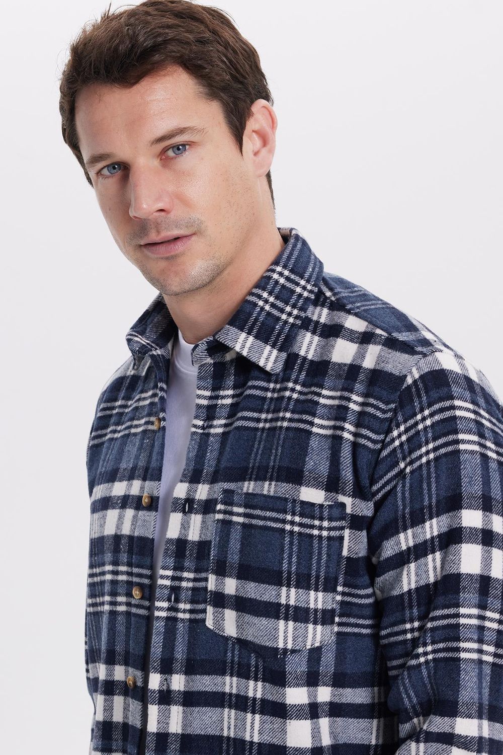 Erkek Regular Fit Rahat Kesim Kışlık Kareli Oduncu Gömlek