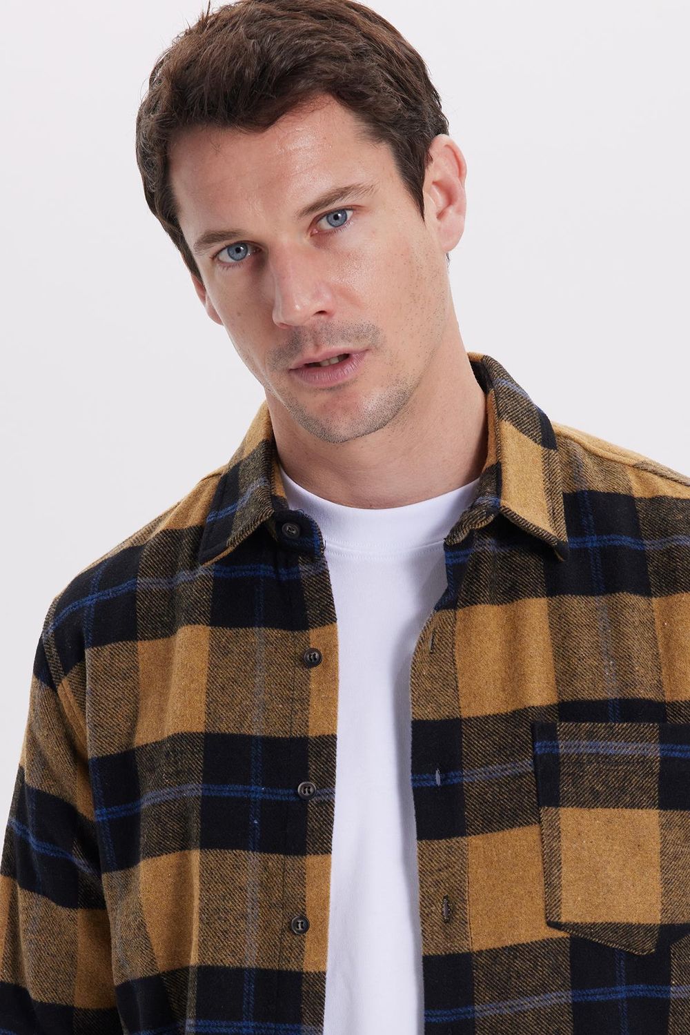 Erkek Regular Fit Rahat Kesim Kışlık Kareli Oduncu Gömlek