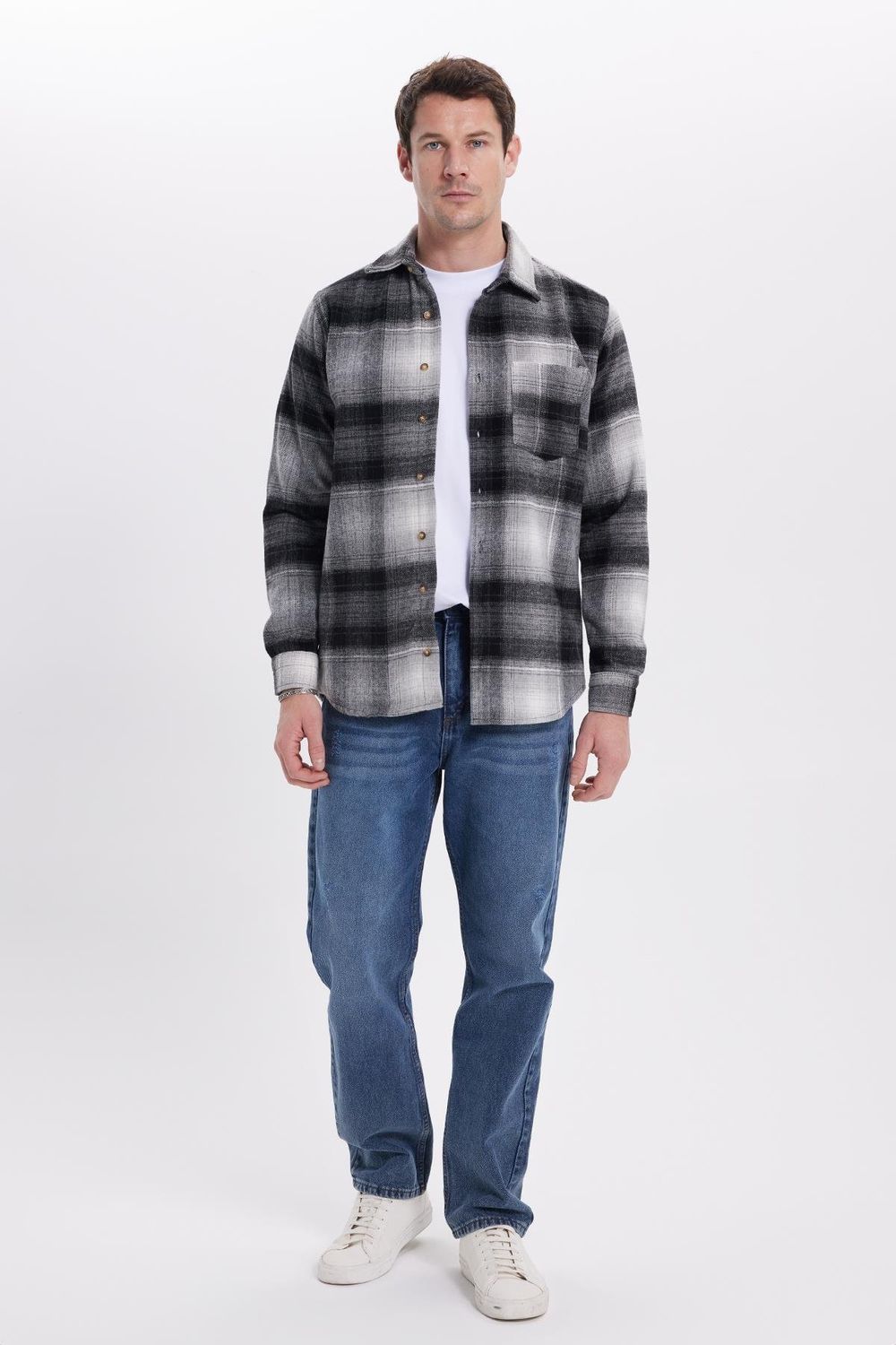 Erkek Regular Fit Rahat Kesim Kışlık Kareli Oduncu Gömlek