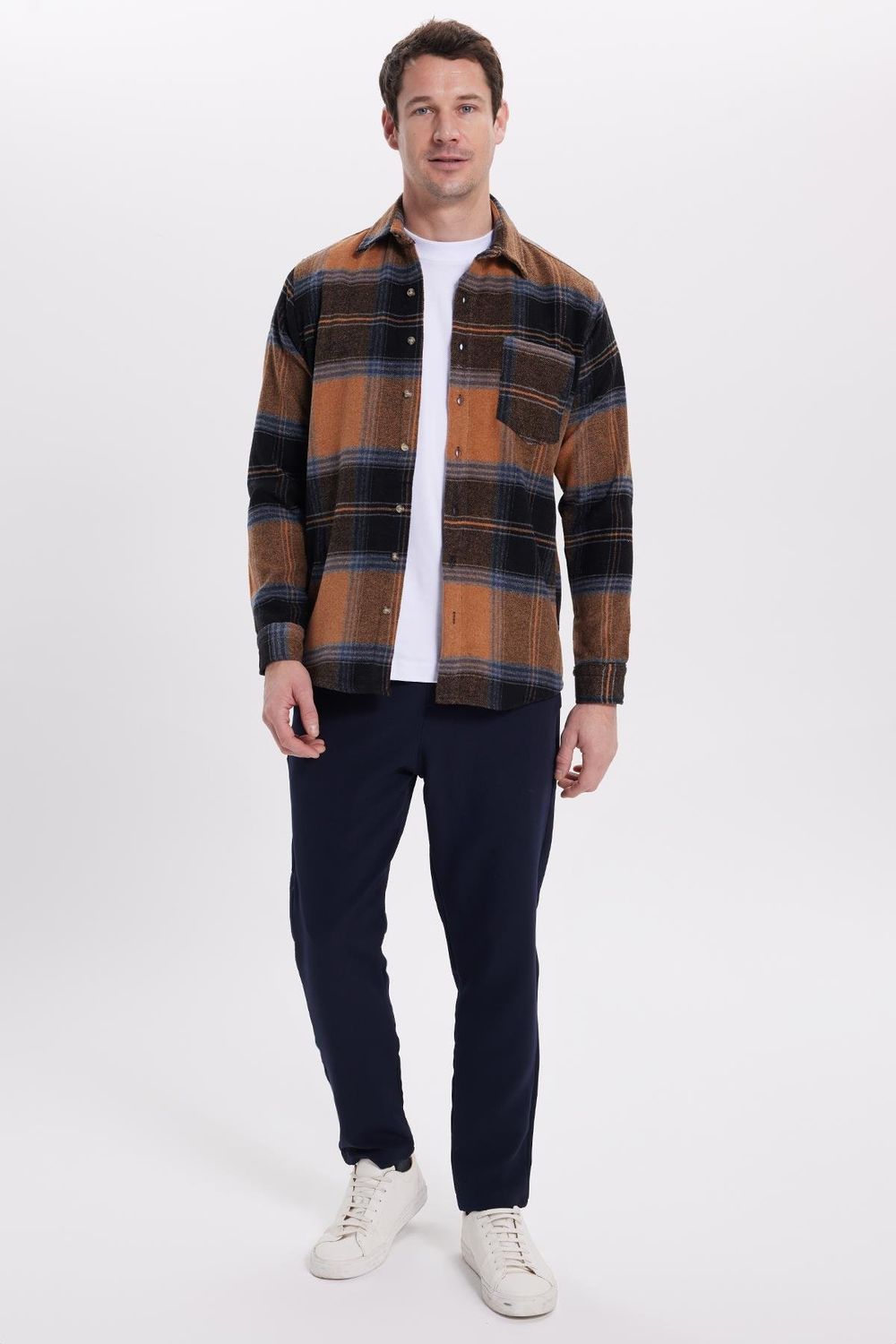Erkek Regular Fit Rahat Kesim Kışlık Kareli Oduncu Gömlek