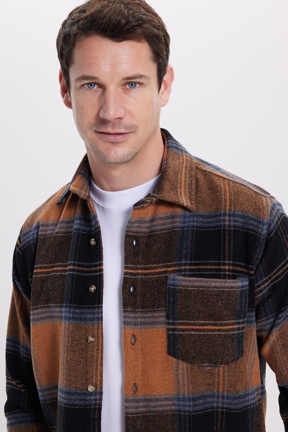 Erkek Regular Fit Rahat Kesim Kışlık Kareli Oduncu Gömlek