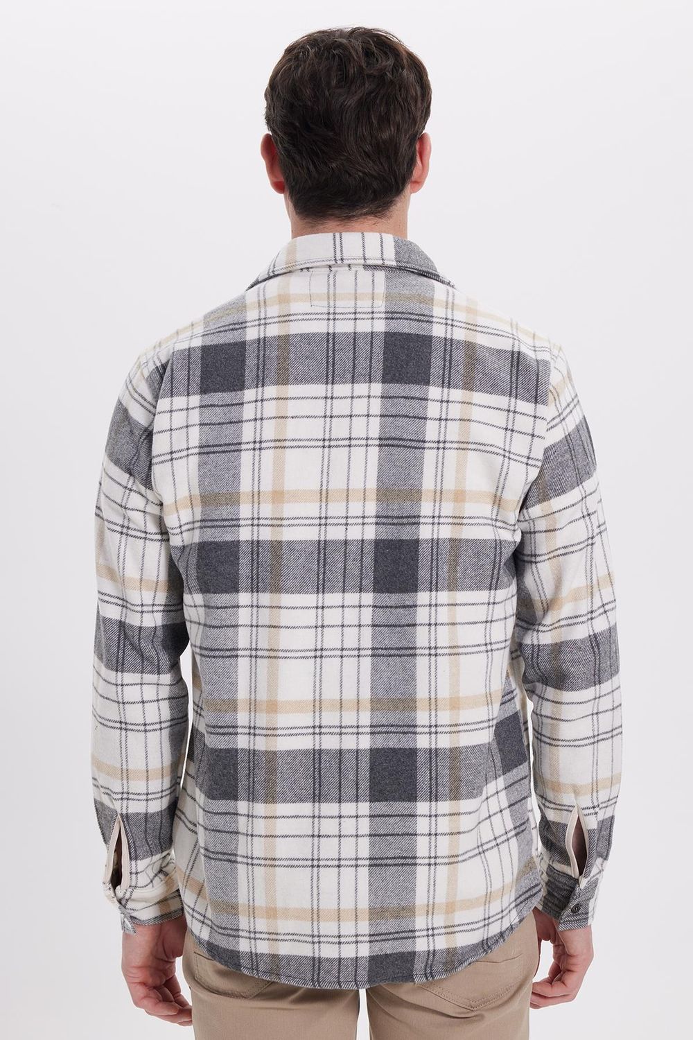 Erkek Klasik Fit Rahat Kesim Kışlık Kareli Oduncu Gömlek