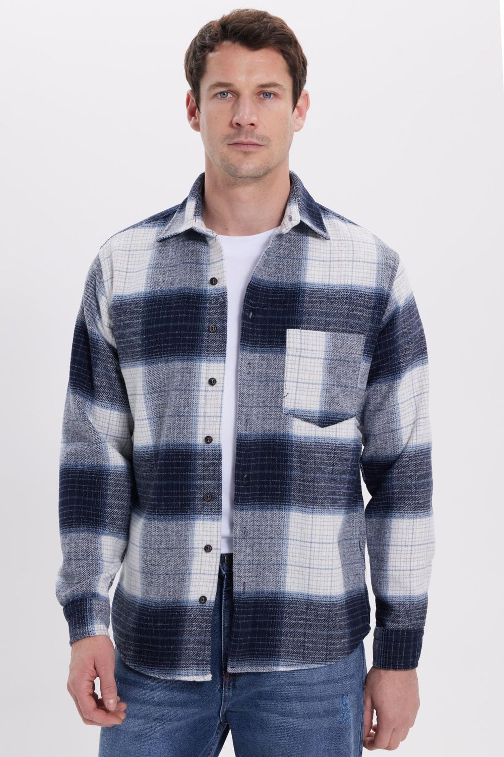 Erkek Regular Fit Rahat Kesim Kışlık Kareli Oduncu Gömlek