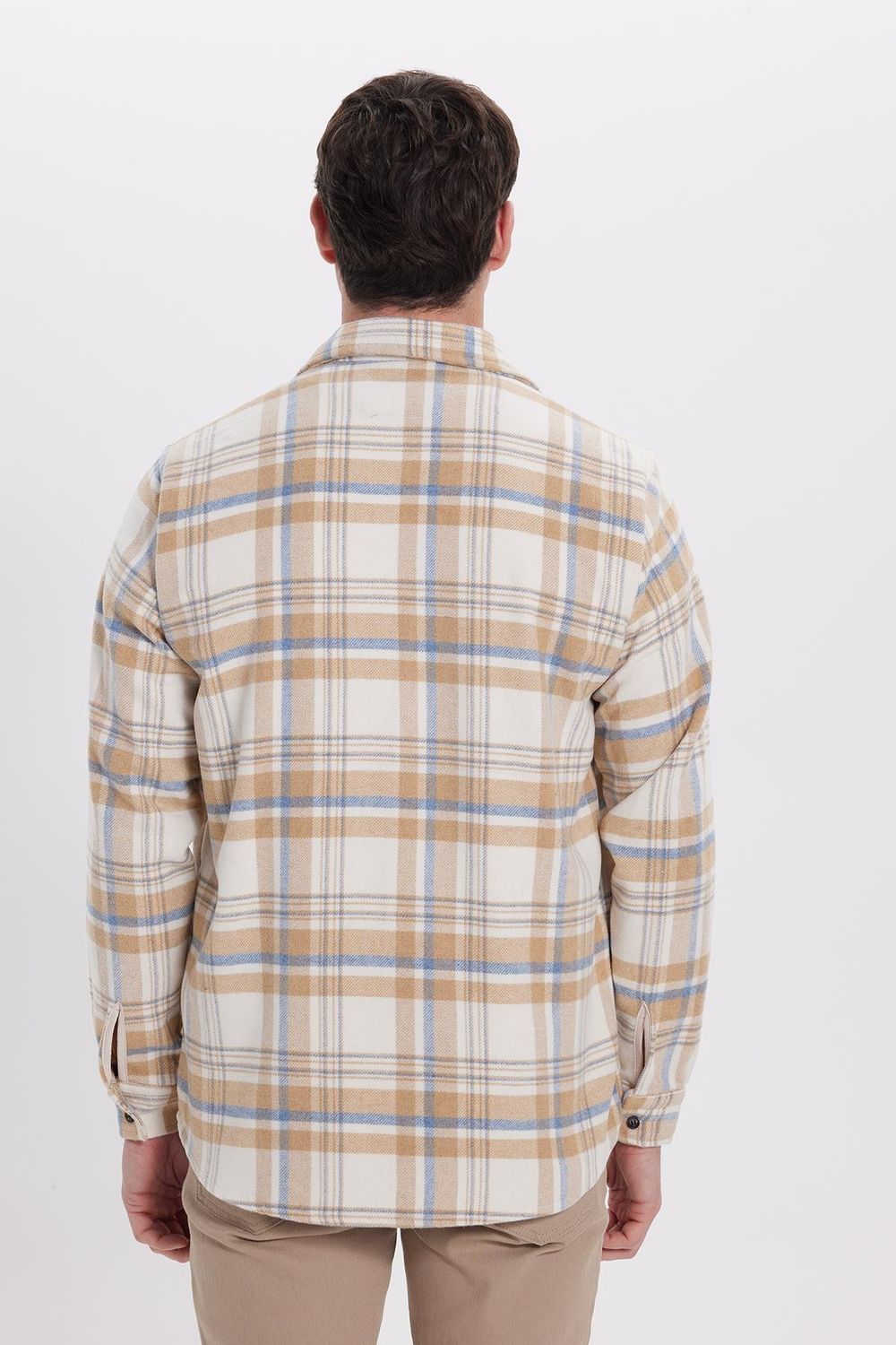 Erkek Klasik Fit Rahat Kesim Kışlık Kareli Oduncu Gömlek