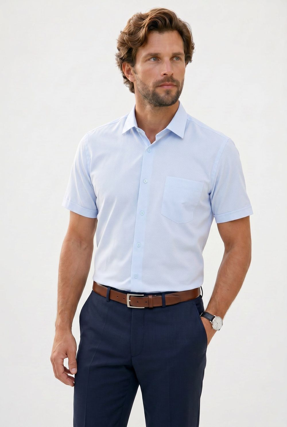CLASSIC FIT SHORT SLV TEXTURE 25/26 GÖMLEK