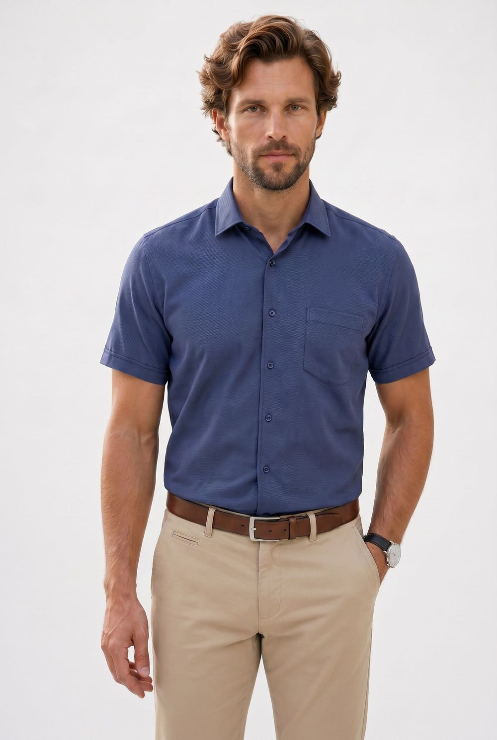 CLASSIC FIT SHORT SLV TEXTURE 25/26 GÖMLEK