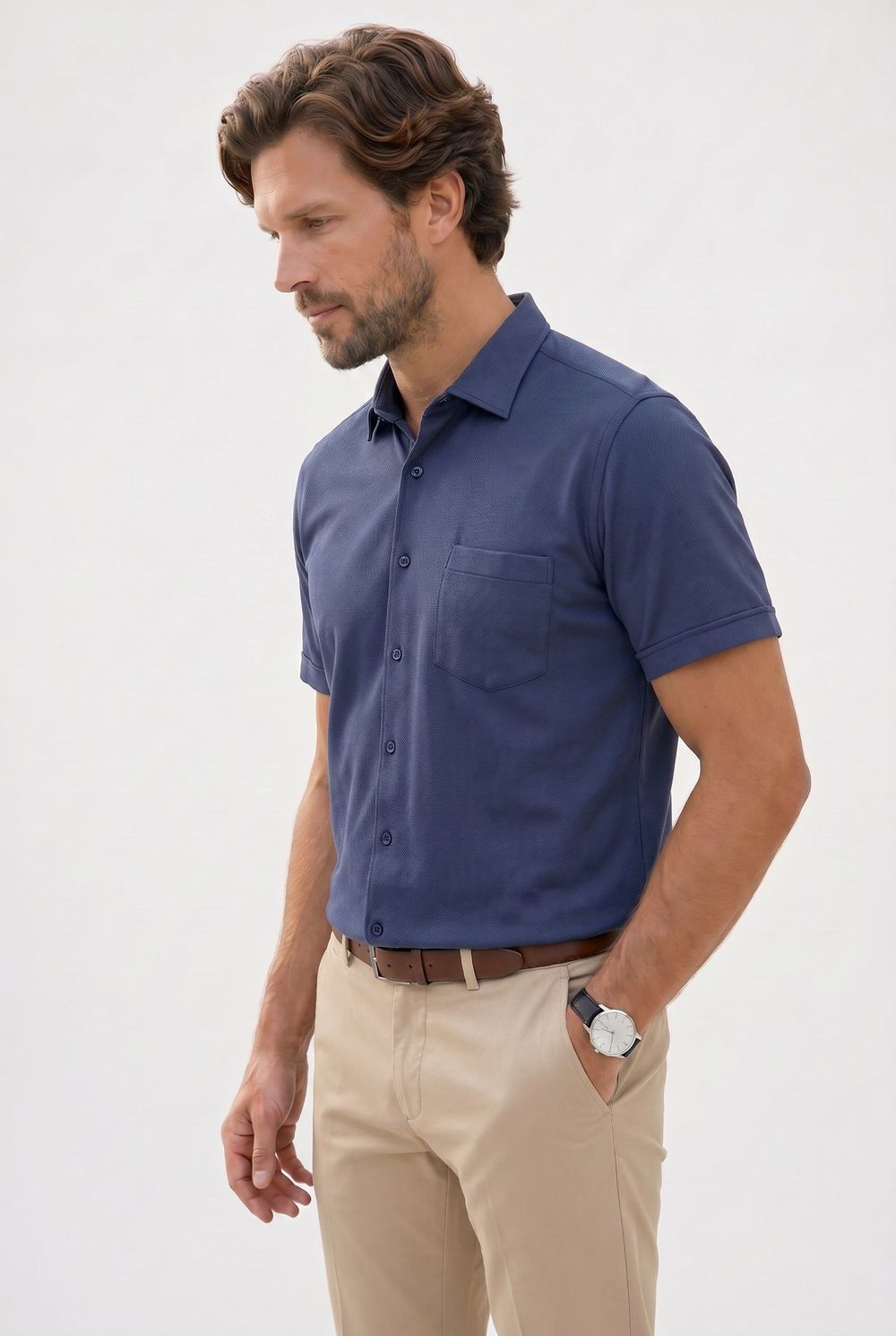 CLASSIC FIT SHORT SLV TEXTURE 25/26 GÖMLEK