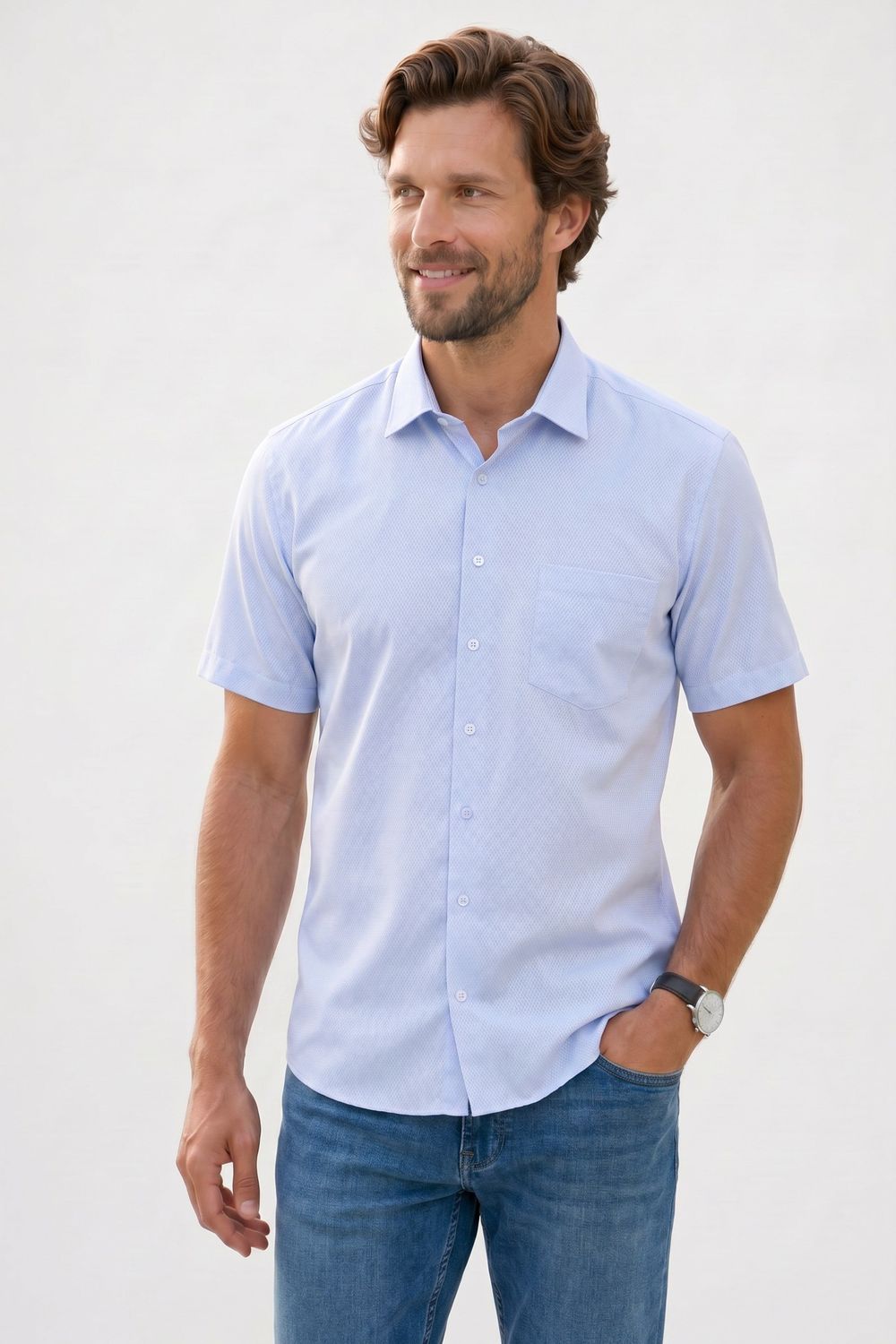 CLASSIC FIT SHORT SLV TEXTURE 25/26 GÖMLEK