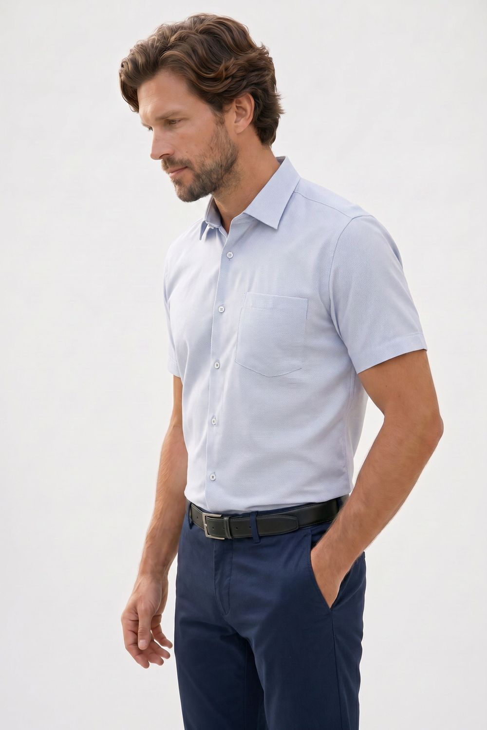CLASSIC FIT SHORT SLV TEXTURE 25/26 GÖMLEK