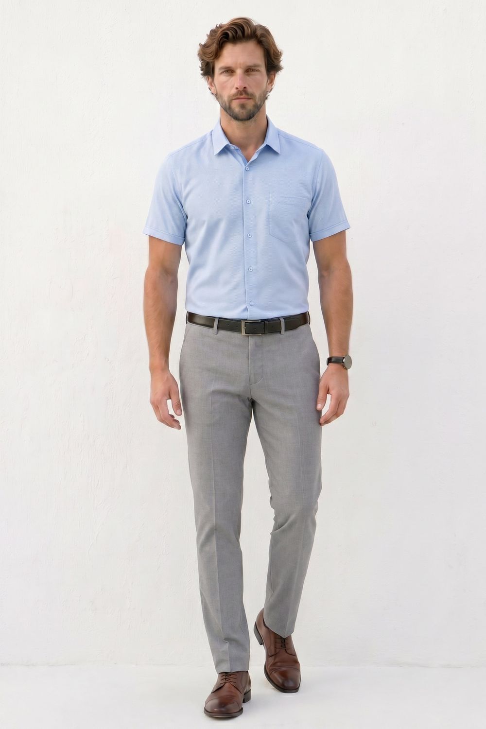 CLASSIC FIT SHORT SLV TEXTURE 25/26 GÖMLEK