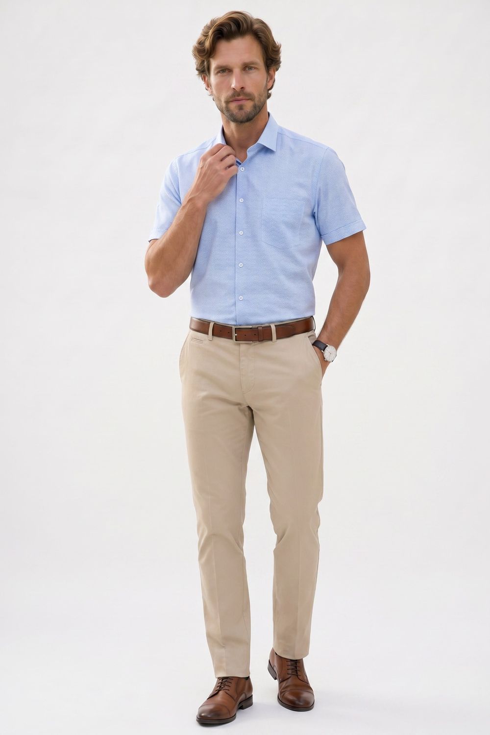CLASSIC FIT SHORT SLV TEXTURE 25/26 GÖMLEK