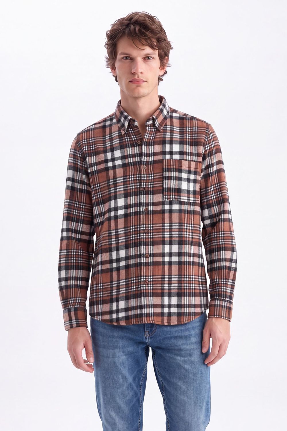 CLASSIC FIT LONG SLV CHECK WINTER CASE GÖMLEK