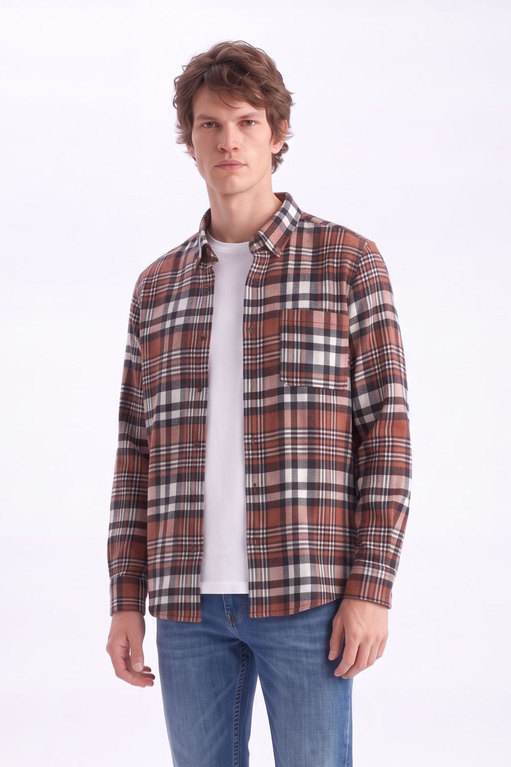 CLASSIC FIT LONG SLV CHECK WINTER CASE GÖMLEK