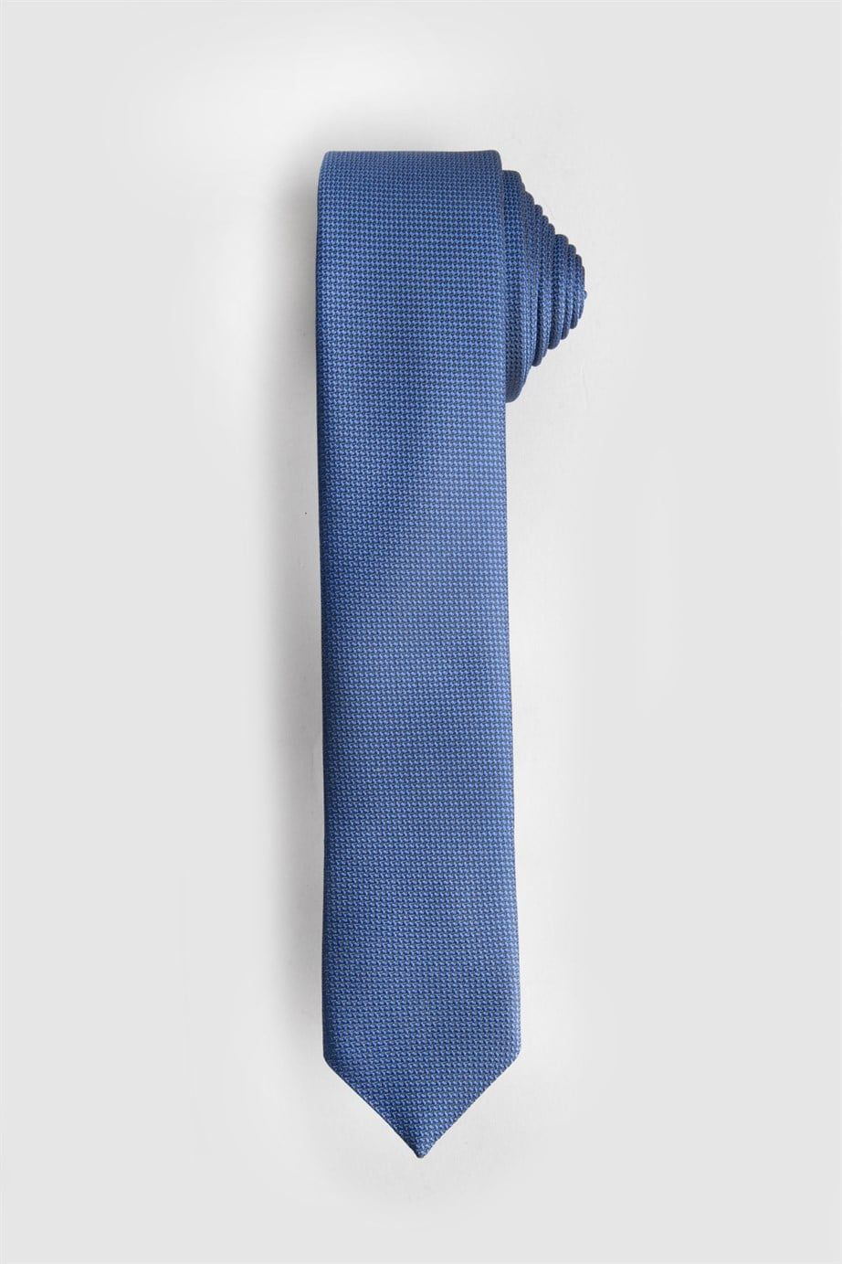 İnce Kendinden Desenli Erkek Kravat