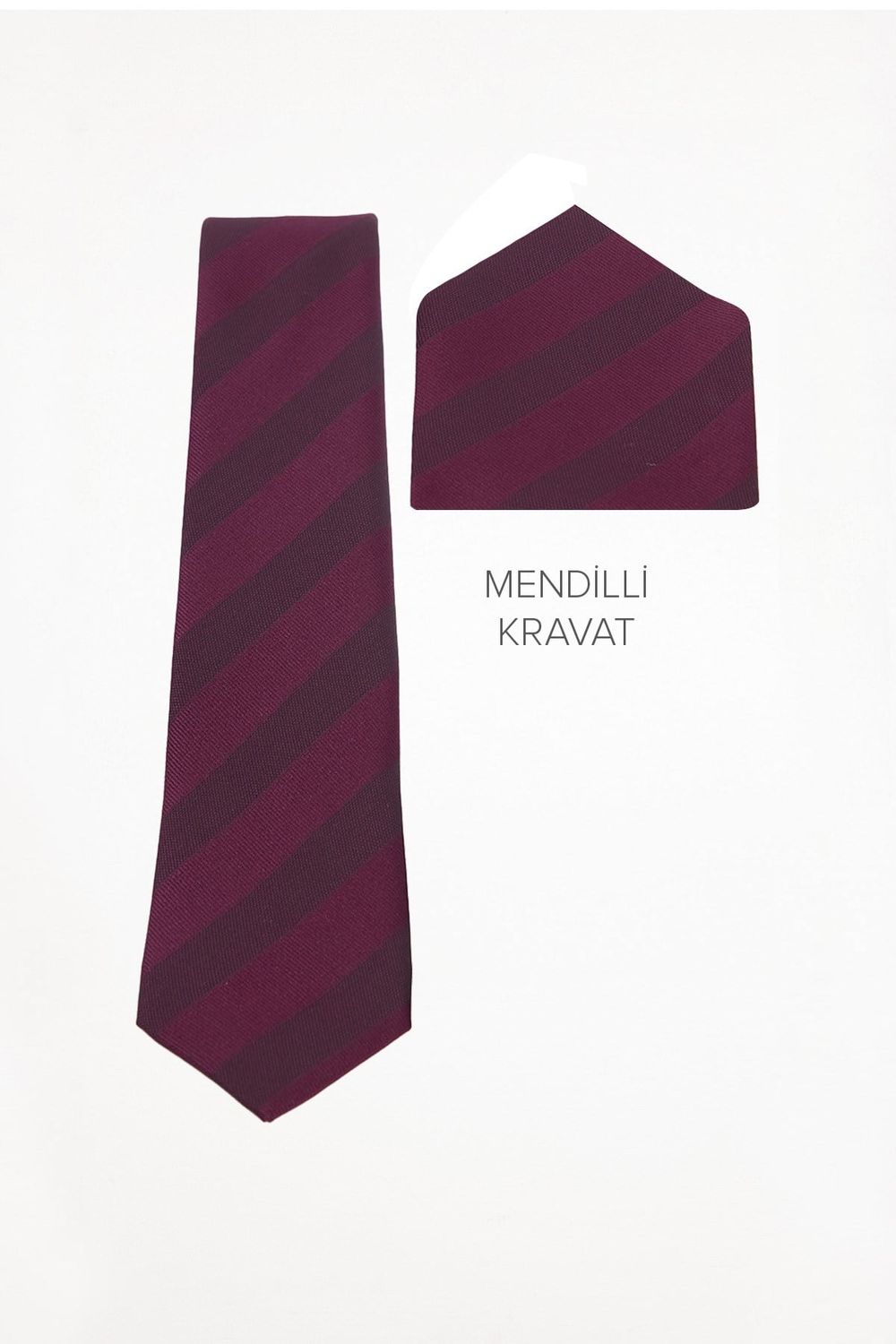 Klasik Cep Mendilli Desenli Kravat