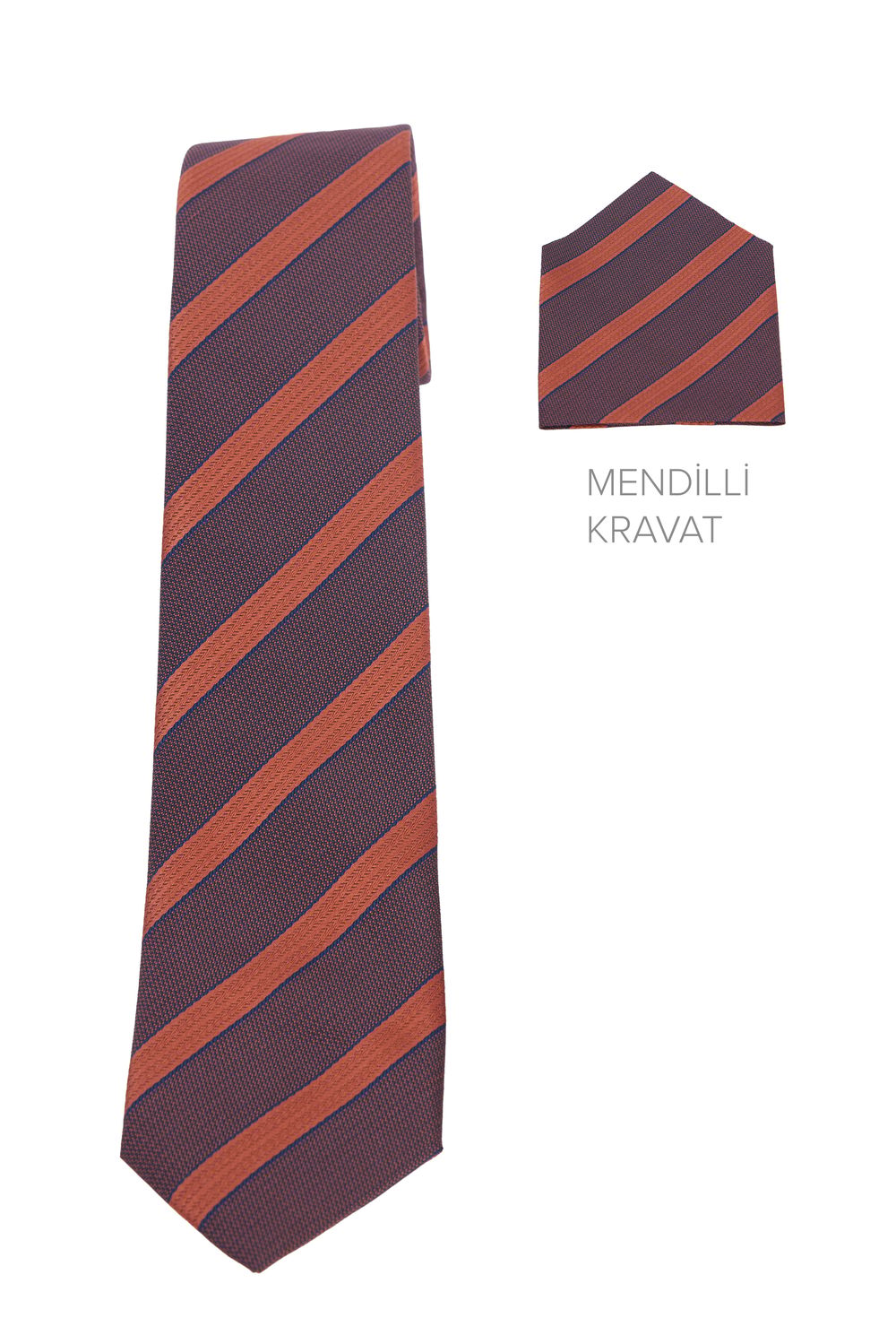 Klasik Cep Mendilli Desenli Kravat