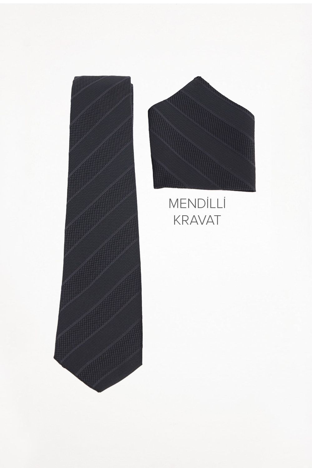 Klasik Cep Mendilli Desenli Kravat