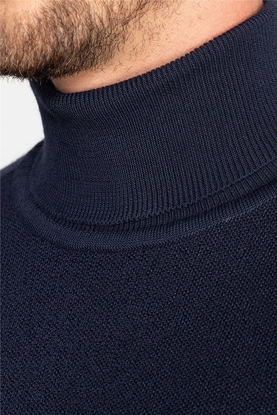 Slim Fit Dar Kesim Tam Balıkçı Yaka Düz İnce Yün Erkek Kazak
