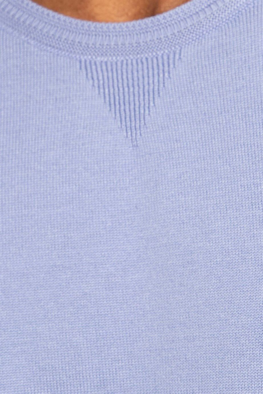 Slim Fit Dar Kesim Bisiklet Yaka Erkek Kazak