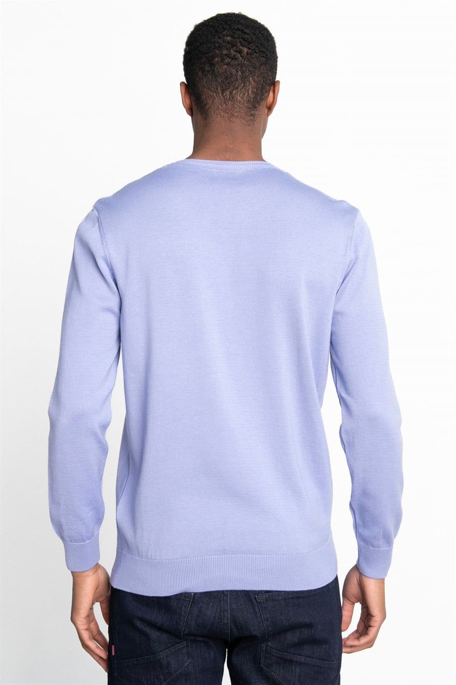 Slim Fit Dar Kesim Bisiklet Yaka Erkek Kazak
