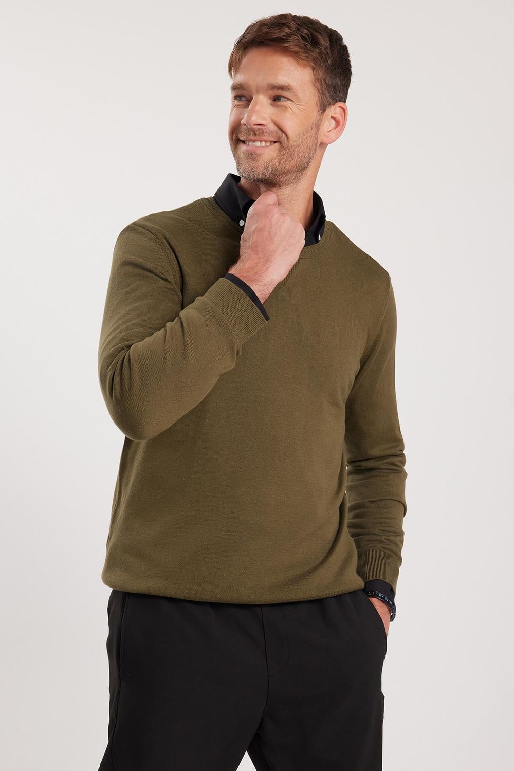 Slim Fit Bisiklet Yaka Erkek Kazak
