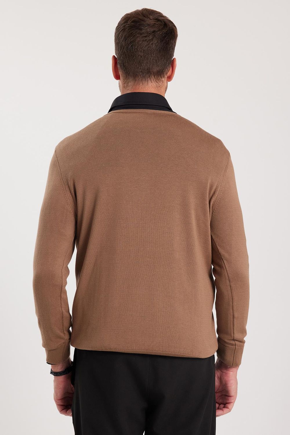 Slim Fit Bisiklet Yaka Erkek Kazak