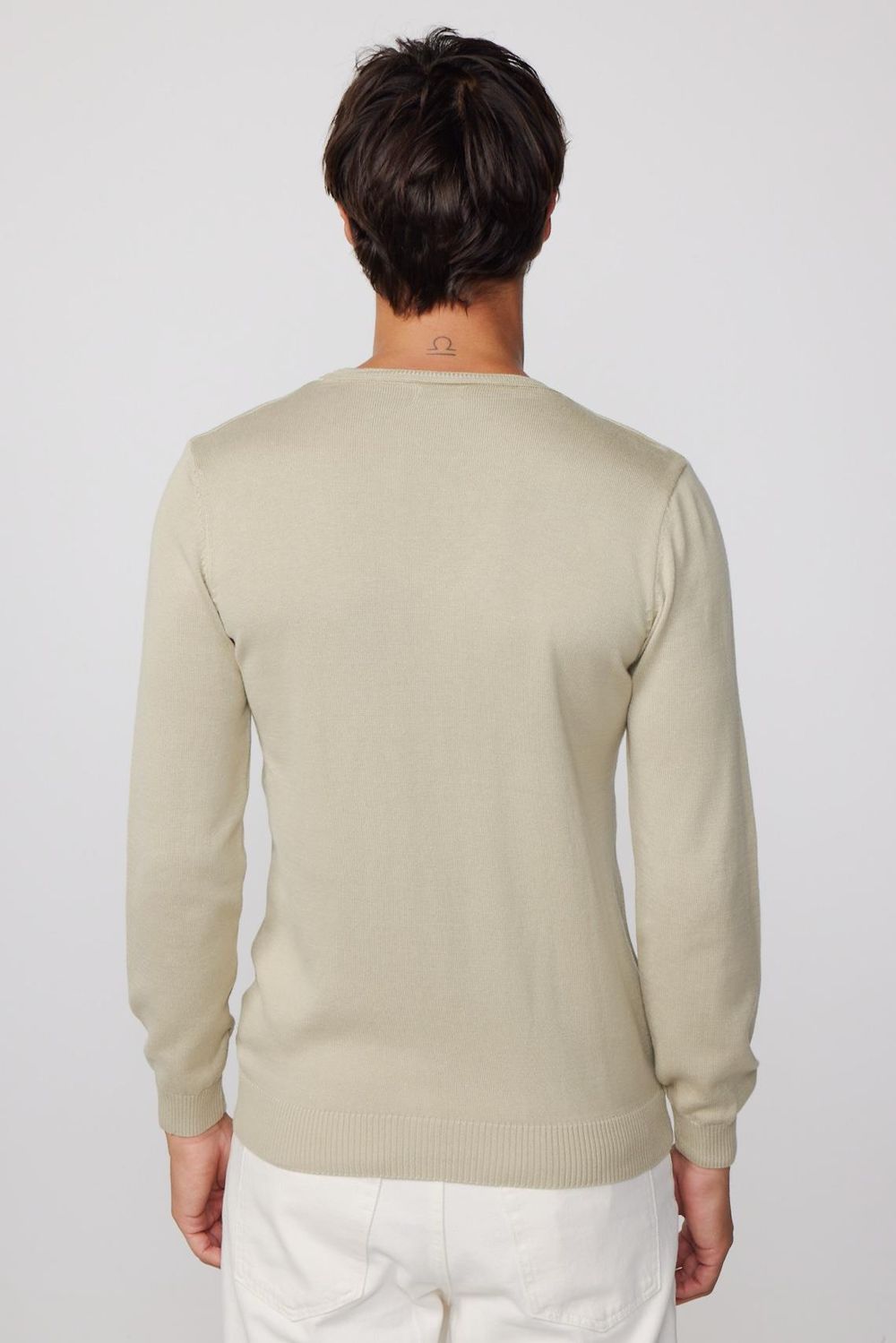 Slim Fit Bisiklet Yaka Taş Erkek Kazak