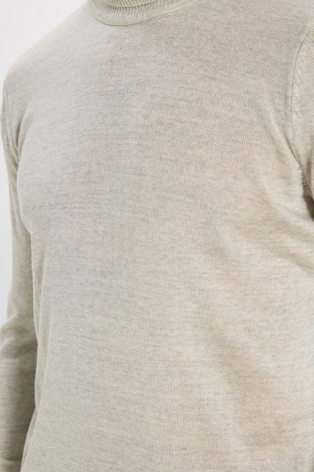 Slim Fit Tam Boğazlı Yaka Düz Yün Gri Erkek Triko Kazak