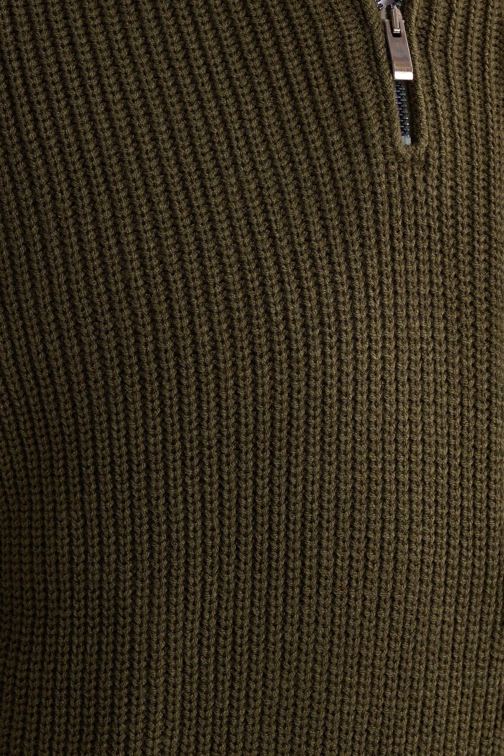Slim Fit Dik Yaka Fermuarlı Erkek Kazak
