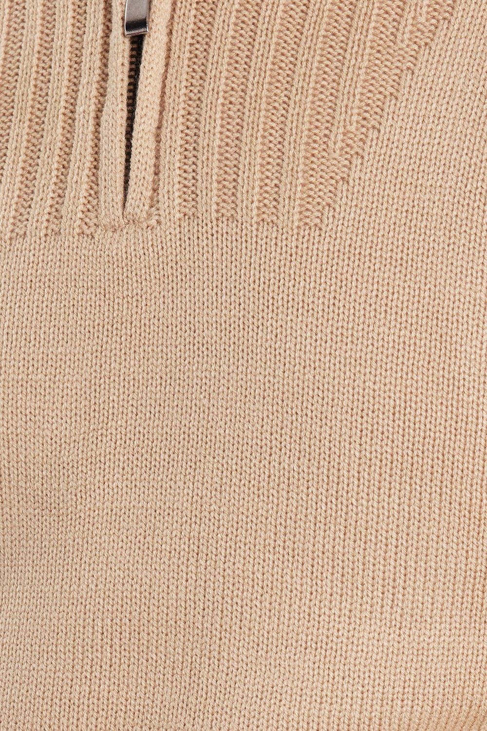 Erkek Slim Fit Dar Kesim Armürlü Fermuarlı Taş Dik Yaka Kazak