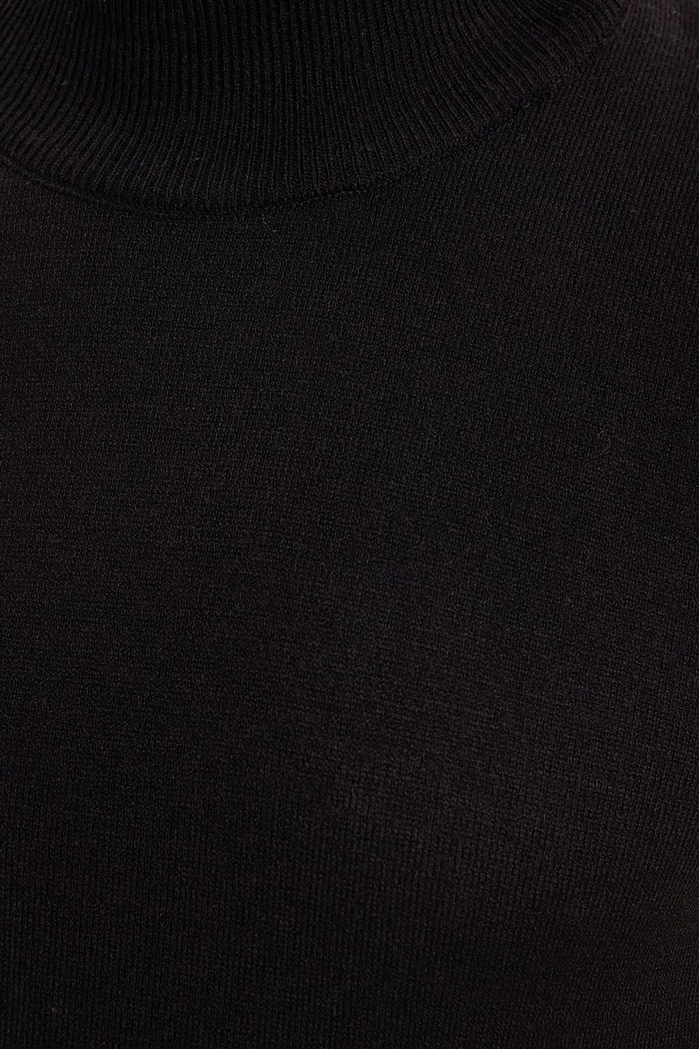 Erkek Slim Fit Dar Kesim Yumuşak Dokulu Tüylenmeyen Siyah Yarım Balıkçı Yaka Triko Kazak