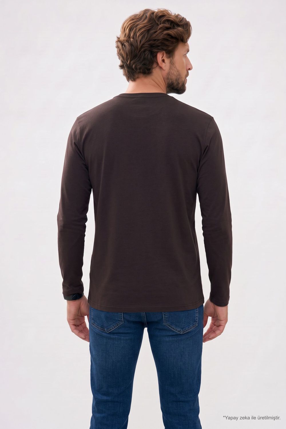 SLIM FIT LONG SLV  CREW NECK PLAIN LYC  T-SHIRT
