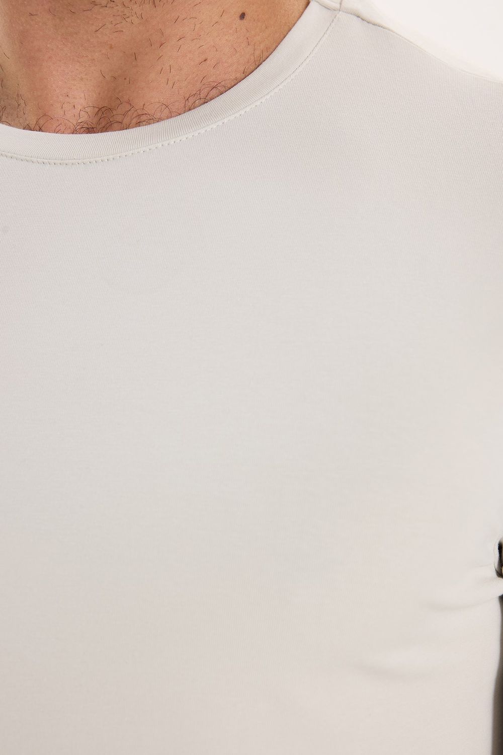 SLIM FIT LONG SLV  CREW NECK PLAIN LYC  T-SHIRT