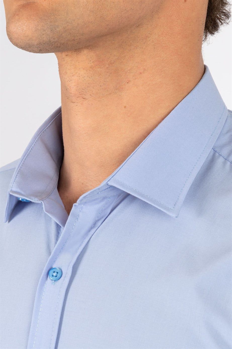 Modern Slim Fit Poplin Pamuk Efekt Erkek Gömlek