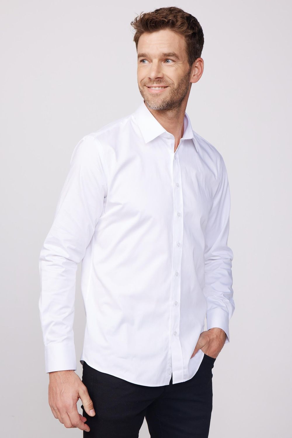 Modern Slim Fit Pamuk Saten Premium Seri Erkek Gömlek