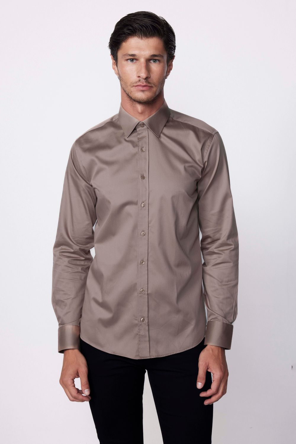 Modern Slim Fit Pamuk Saten Premium Seri Dore Erkek Gömlek