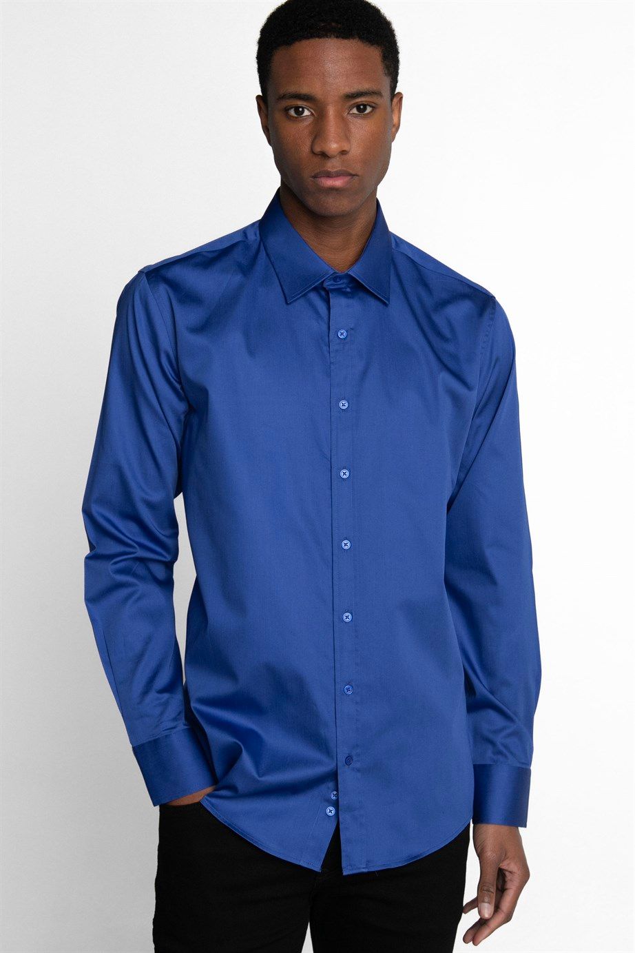 Modern Slim Fit Pamuk Saten Premium Seri Erkek Gömlek
