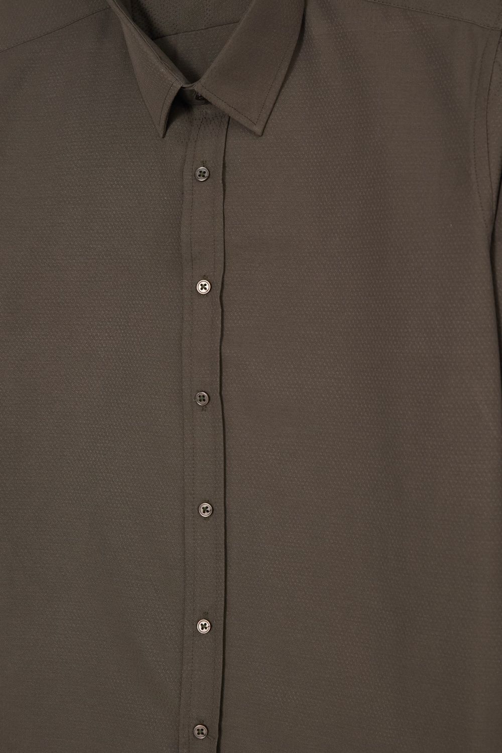 Modern Slim Fit Pamuklu Kolay Ütü Armürlü Erkek Gömlek