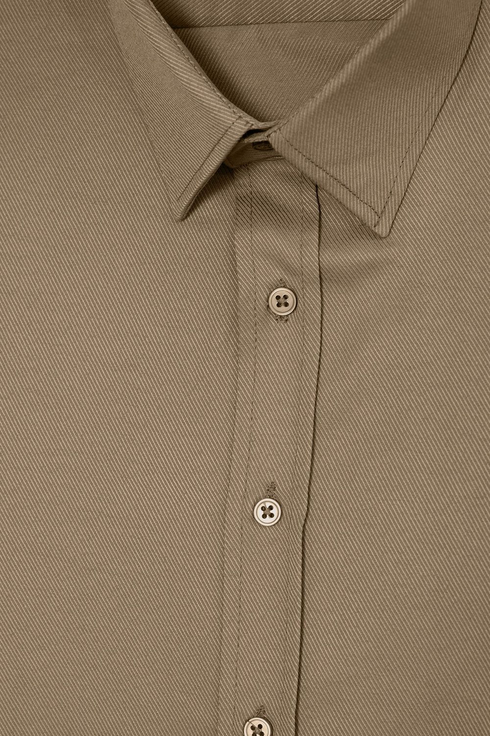 Erkek Modern Fit Dar Kesim Pamuklu Uzun Kollu Kravatlık Armürlü Bej Gömlek