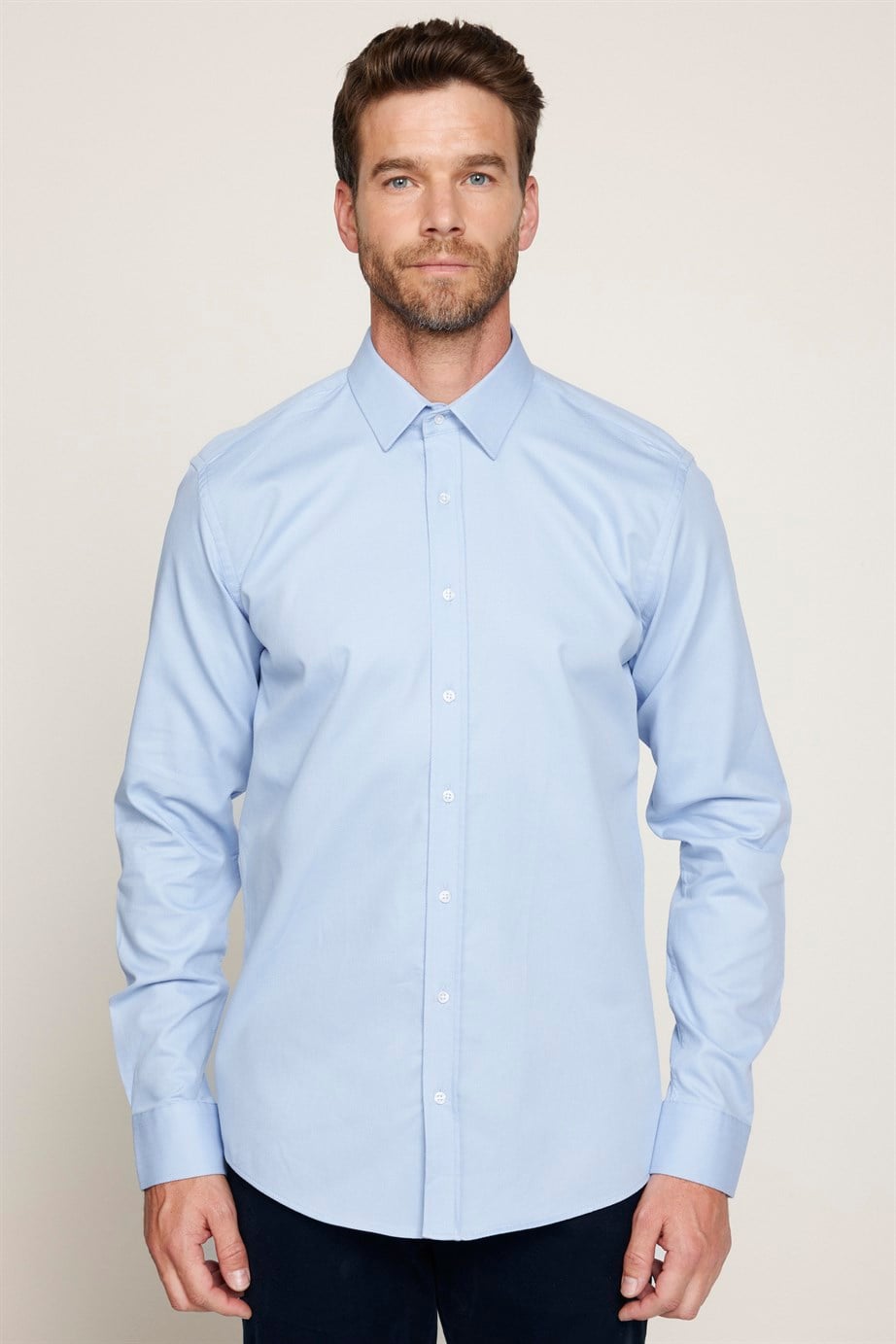 Modern Fit %100 Pamuk Armürlü Premium Erkek Gömlek
