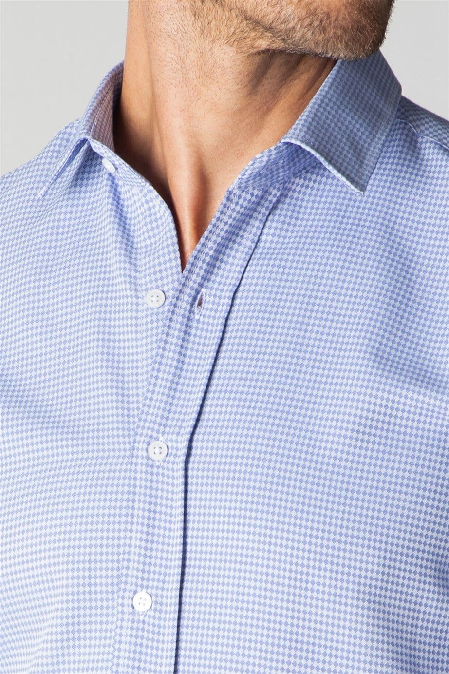 Modern Slim Fit Dar Kesim Armürlü Erkek Gömlek