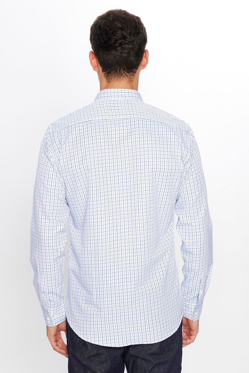 Erkek Modern Slim Fit Dar Kesim Uzun Kollu Pamuklu Çizgili 4 Mevsim İtalyan Yaka Gömlek