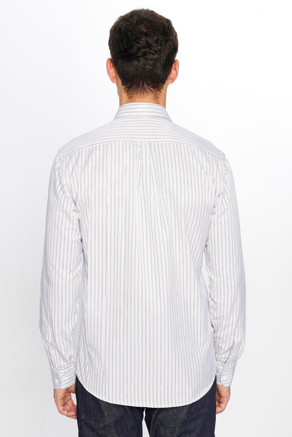 Erkek Modern Slim Fit Dar Kesim Uzun Kollu Pamuklu 4 Mevsim Çizgili Düğmeli Yaka Gömlek